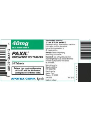 Paxil/Seroxat 40 mg. 30 tablets